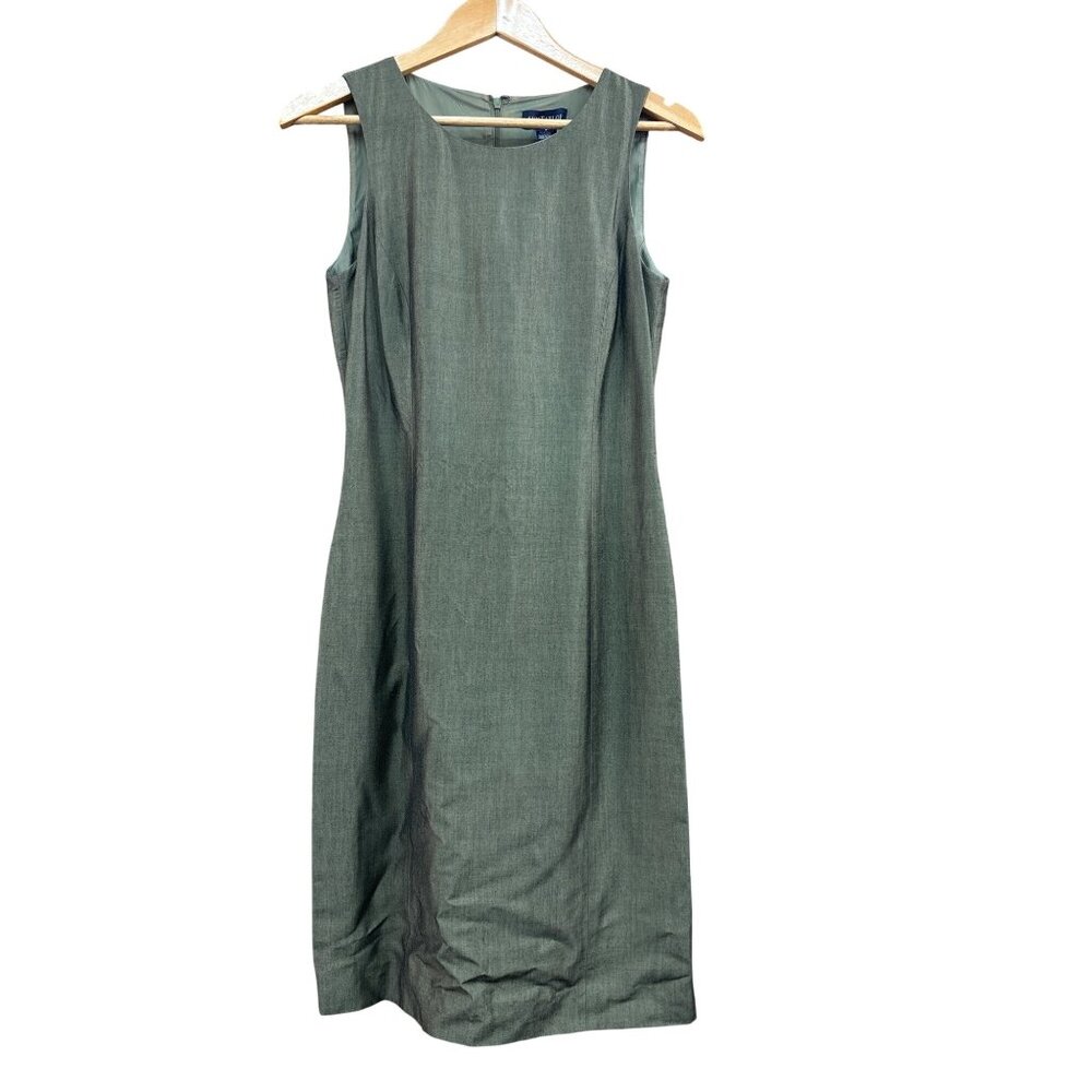 Ann Taylor Womens Sleeveless Sheath Dress Size 6 Green